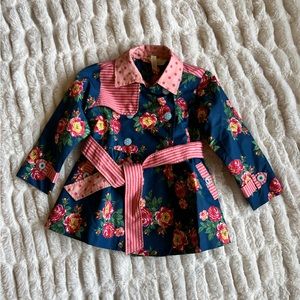 Matilda Jane size 2 Fall rain floral coat